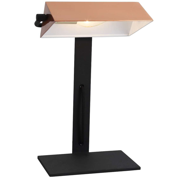 Stojąca lampka BANKIER 41-78346 metalowa stołowa gabinetowa miedziana