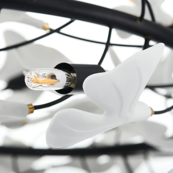 Lampa wisząca dekoracyjna BOTANIKA XY080P-150 złota biała metalowa G9 15-punktowa nad stół