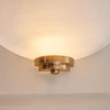 Lampa ścienna półokrągła Welles 112439 szklana biała mosiądz