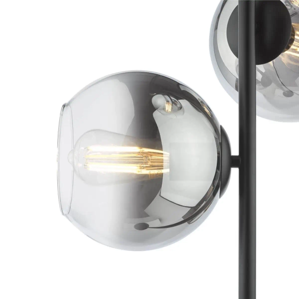 Kulista podłogowa lampa Lycia LYC4922 kule szklane czarne przydymione