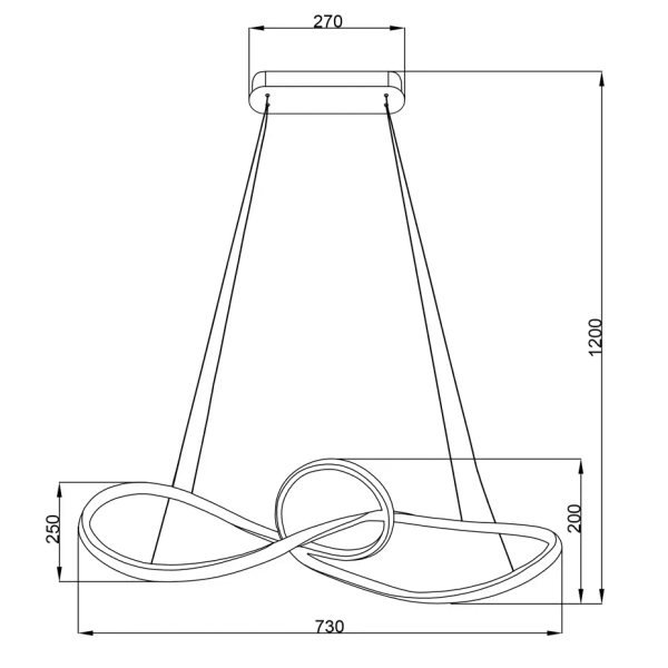 Designerski żyrandol MARCO CHROME ML8117 LED 42W 4000K do jadalni chrom