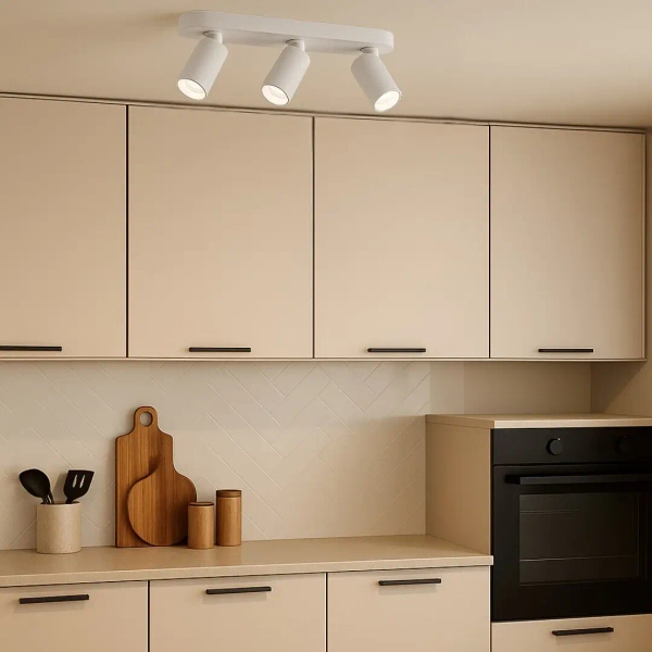 Trójpunktowa sufitowa lampa Yorli 73087 spoty tubki biały