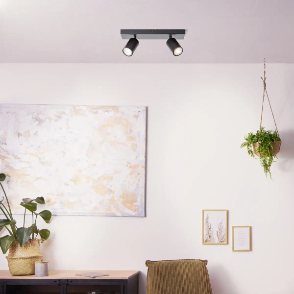 Metalowa lampa sufitowa Jello G99728/76 regulowana tuba czarna