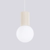 Wisząca lampa minimalistyczna HALO SL.1719 ryflowana kula beżowa