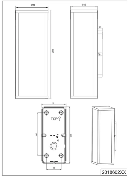 2-kierunkowy kinkiet KORIEL DL242201860 antracytowa klatka outdoor