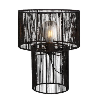 Stojąca lampa stołowa Soga 108768 Markslojd salonowa juta czarny