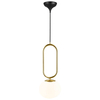 Wisząca lampa do sypialni Shapes 2120023035 kula biały mosiądz
