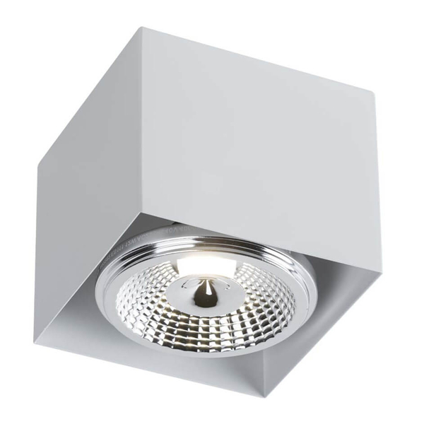 Natynkowa LAMPA sufitowa YATOMI 7133 Shilo regulowana OPRAWA kwadratowa SPOT metalowa kostka cube biała