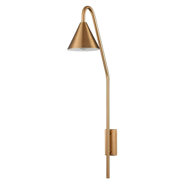 Metalowa lampa ścienna PRIMO gold ST-8538 gold do biura stożek złoty