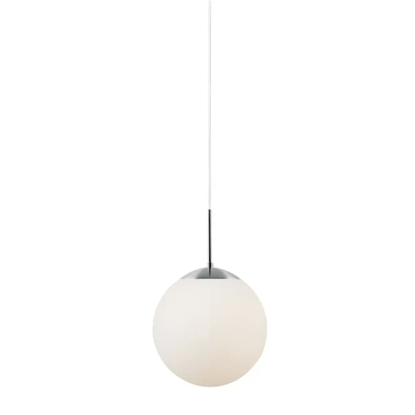 Kulista lampa wisząca do salonu CAFE 39553001 szklana biały srebrny