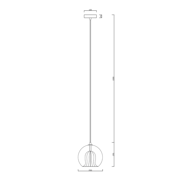 Szklany zwis Arette złota lampa wisząca kula do sypialni