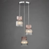 Szklana lampa wisząca Auberta AUB0303 do jadalni potrójna chrom