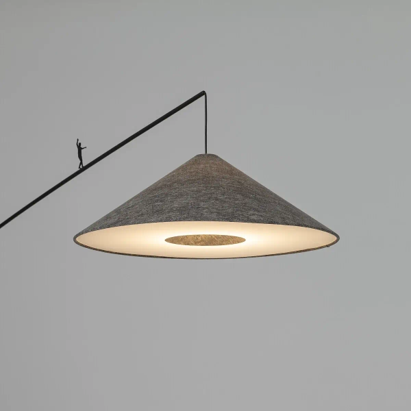 Designerska podłogowa lampa POISE 11767 do sypialni szara