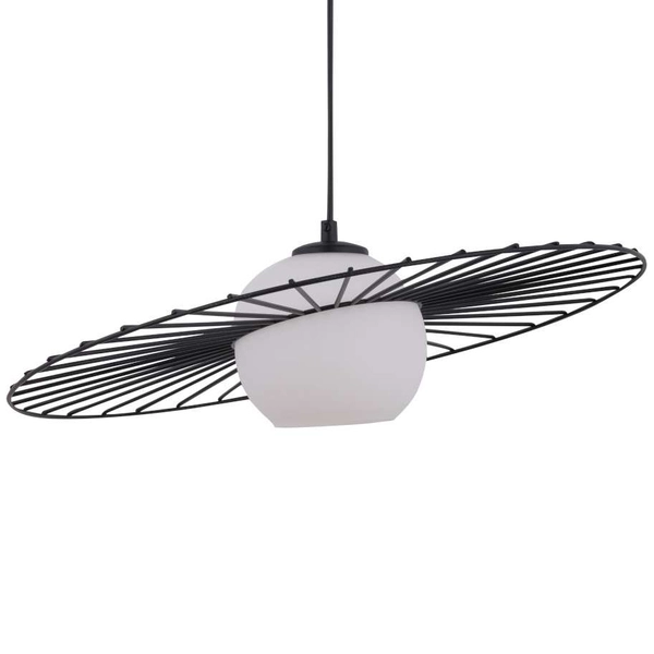 LAMPA wisząca SOL 32181 Sigma metalowa OPRAWA druciana ZWIS modernistyczny szklana kula ball czarna biała
