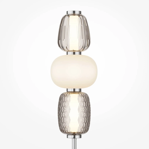 Stołowa lampka Pattern MOD267TL-L28CH3K LED 28W 3000K chrom biała szara