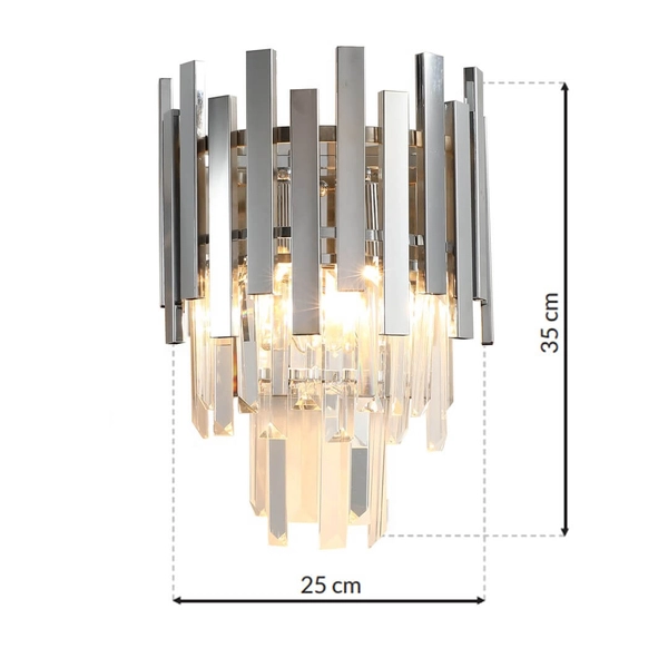 LAMPA ścienna ASPEN ML5995 Milagro kryształowa OPRAWA kinkiet metalowy chrom