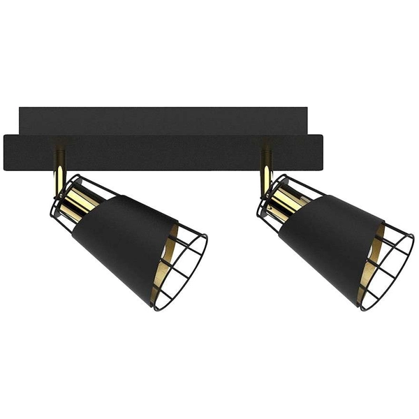 Loftowa LAMPA sufitowa RICK ML5566 Milagro druciana OPRAWA metalowe reflektorki SPOT na listwie czarny złoty