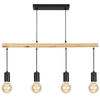 Wisząca lampa skandynawska IZZY 34-77929 belka metalowy drewniany czarny