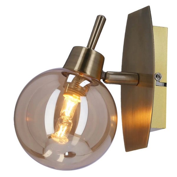 Kinkiet ścienny Lentini 21-16324 Candellux kula ball patyna bursztynowa