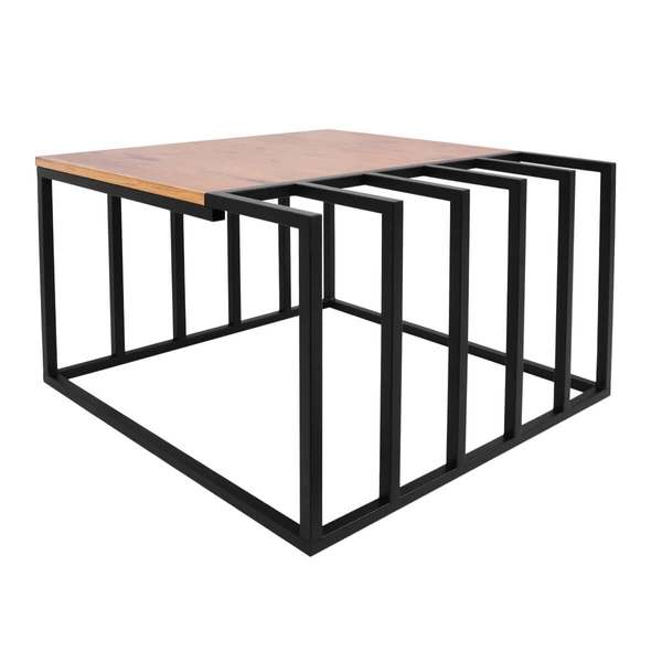 Stolik kawowy Kaja Home KS-27 STOLIK industrialny metalowy drewniany czarny