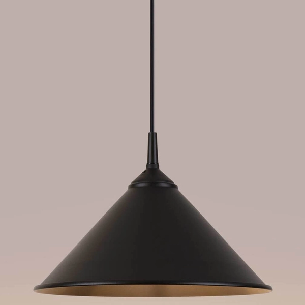 Lampa zwisająca do sypialni Zuma SL.1326 stożkowa trójkąt czarna