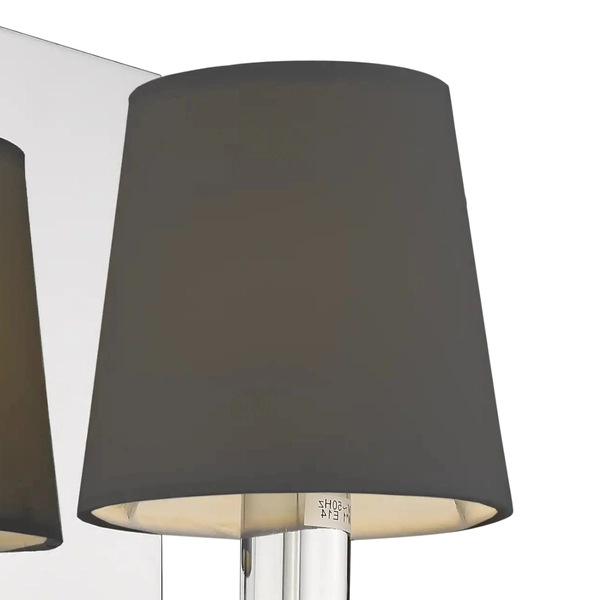 Abażurowa LAMPA ścienna LONDON W01014BK Cosmolight loftowy kinkiet materiałowy czarny