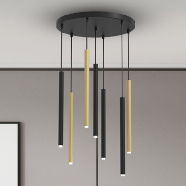 Metalowa lampa zwisowa Monza MLP8843 Milagro sople czarne złote