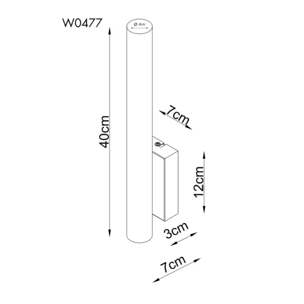 Ścienny kinkiet kamienny LOFT W0477 beżowy czarny tubka LED 6W 3000K podłużna do salonu