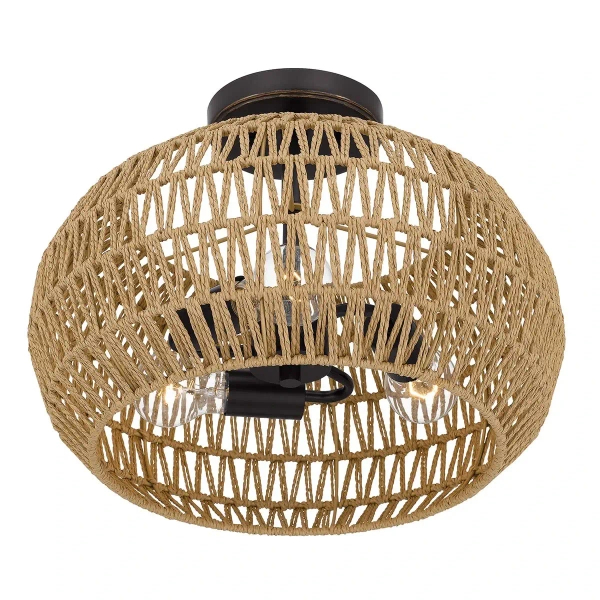 Lampa sufitowa do sypialni Casablanca QZ-CASABLANCA-3SF-PBZ brązowy