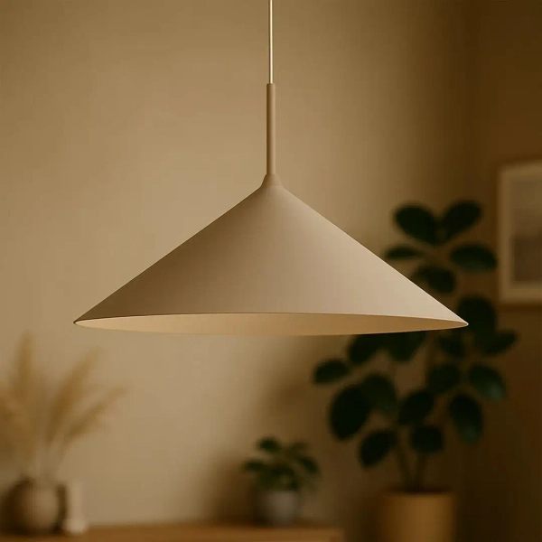 Wisząca lampa do salonu Capital MLP2471 stożek regulowana beżowy