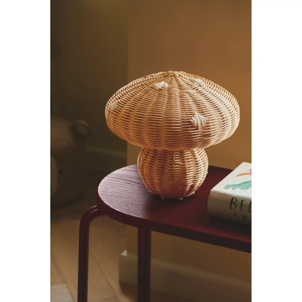 Stołowa lampka boho Allie 2412765060 ratanowa beżowy