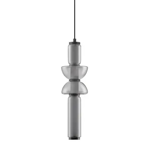 Wisząca lampa podłużna GLORICA LE45191 LED 15W 3000K szklana szara