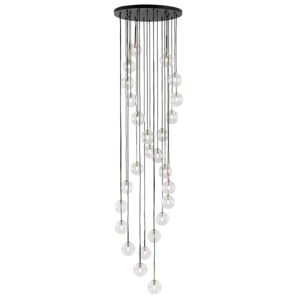 Wisząca lampa Aurora 10258 do salonu bańki bubbles złoty przezroczysty czarny