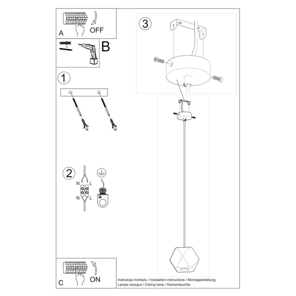 Wisząca lampa drewniana SL.1011 ekologiczna do sypialni