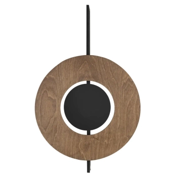 Nowoczesna lampa ścienna Sunset 7653 drewniana obręcz do jadalni