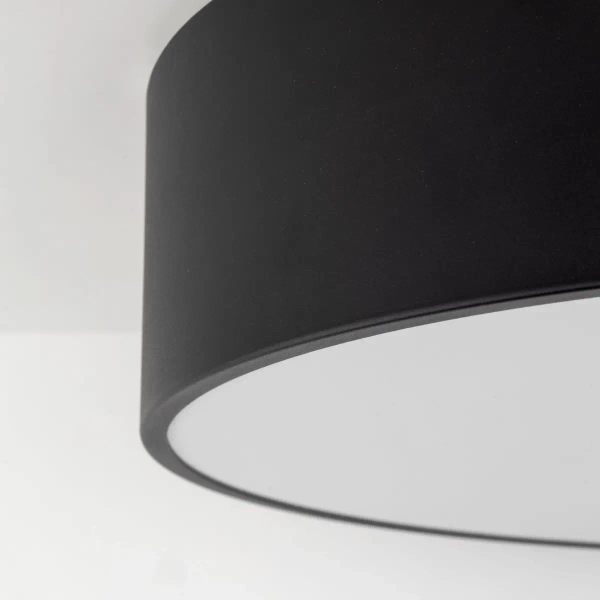 Sufitowy plafon do salonu Livo 10988 okrągła tuba biały czarny