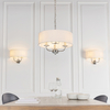 Lampa wisząca z abażurem Nixon 60129 Endon na łańuchu ecru nikiel