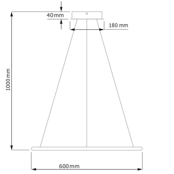 Wisząca LAMPA ring SLIM/000061/3000/B MDECO metalowa OPRAWA okrągły ZWIS LED 32W 3000K do biura czarny