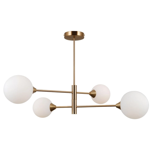 LAMPA sufitowa EVORA PND-55342-4-HB Italux molekuły kule mosiądz białe