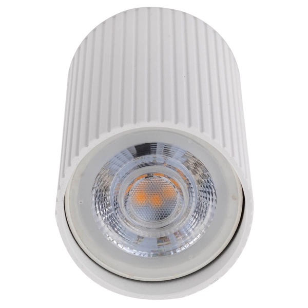 Nasufitowa lampa salonowa Tune 10023 tubka loftowa prążkowana biała