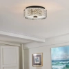 Glamour sufitowa lampa Elle HK-ELLE-F-S-BK kryształowa czarna