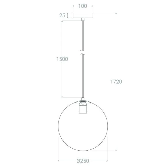Kulista lampa wisząca Kaspi ABR-KASP-E27 Abruzzo transparentny złoty