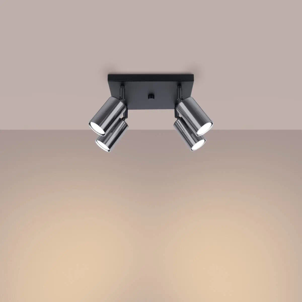 Plafoniera sufitowa Winx SL.1370 Sollux reflektorki chrom czarny