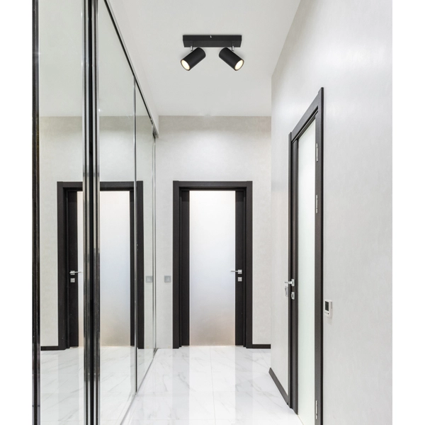 Sufitowa lampa reflektorowa Robby 57911-2B czarna chrom