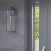 Szklana lampa ścienna Kyoto W01715BK Cosmolight IP44 metal prostokąt czarny