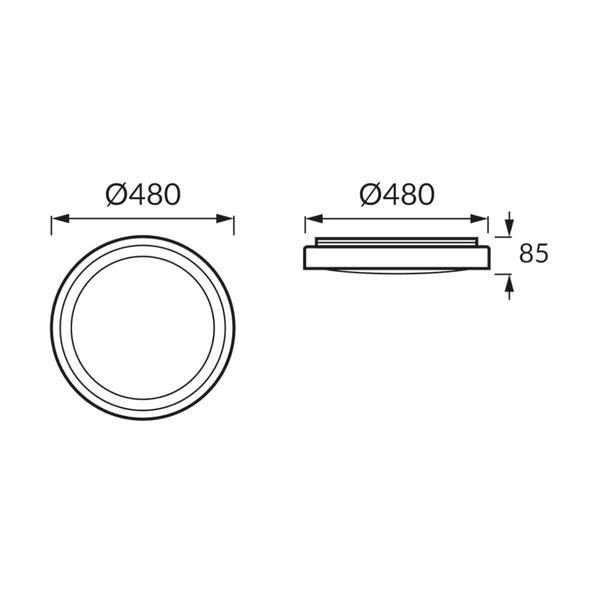 Okrągły plafon Laguna 04169 Ideus LED 48W 4100K kuchenny biały