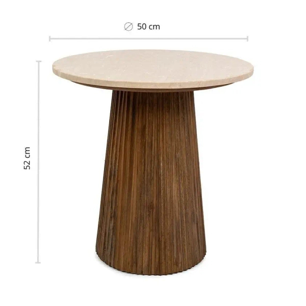 Stolik kawowy ARGENTINA MM001501100337 brązowy beżowy drewno 50cm