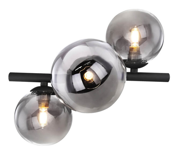 Sufitowa lampa Riha 56133-3W LED 3W 3000K szklana czarna grafitowa