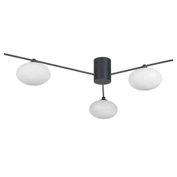 Potrójna lampa sufitowa Jasper JAS5322 kule do salonu czarna biała