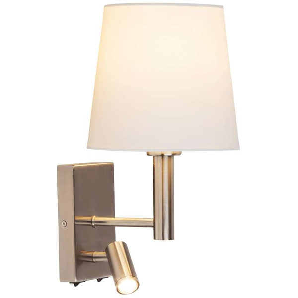 Kinkiet LAMPA ścienna HARVEY 6539 Rabalux abażurowa OPRAWA regulowany reflektorek LED 3W 2800K tuba do czytania satyna
